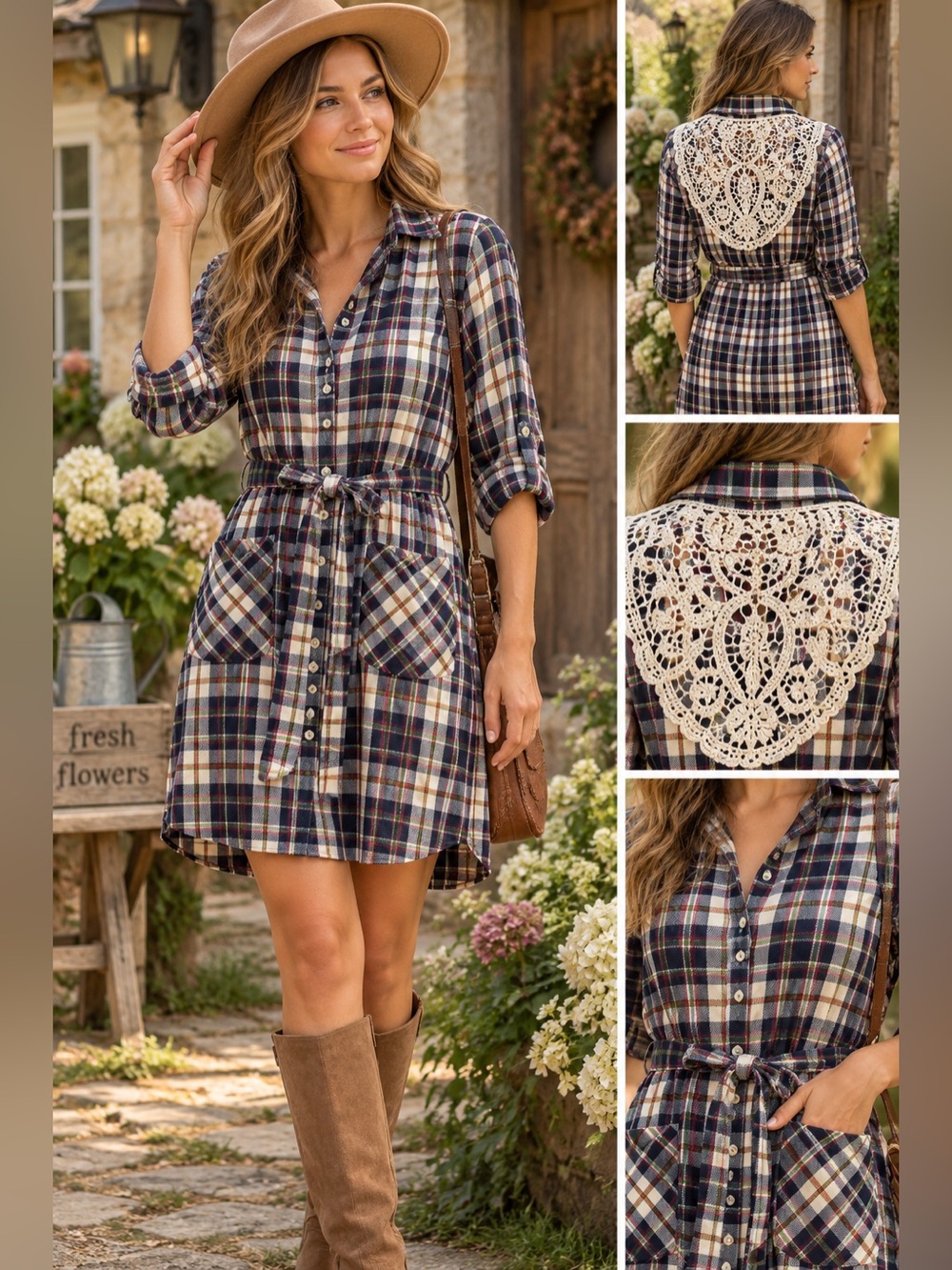 Grace & Lace Favorite Button Up Plaid Dress Size XS